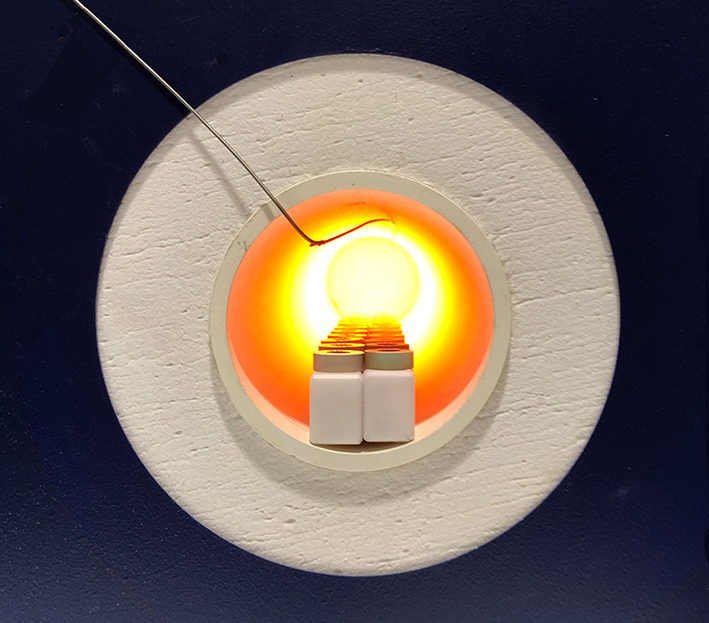 Recording of the temperature curve in the furnace system