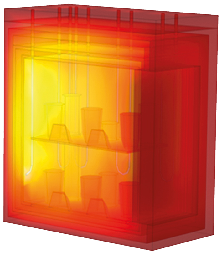 FE-simulation of the temperature distribution in a chamber furnace