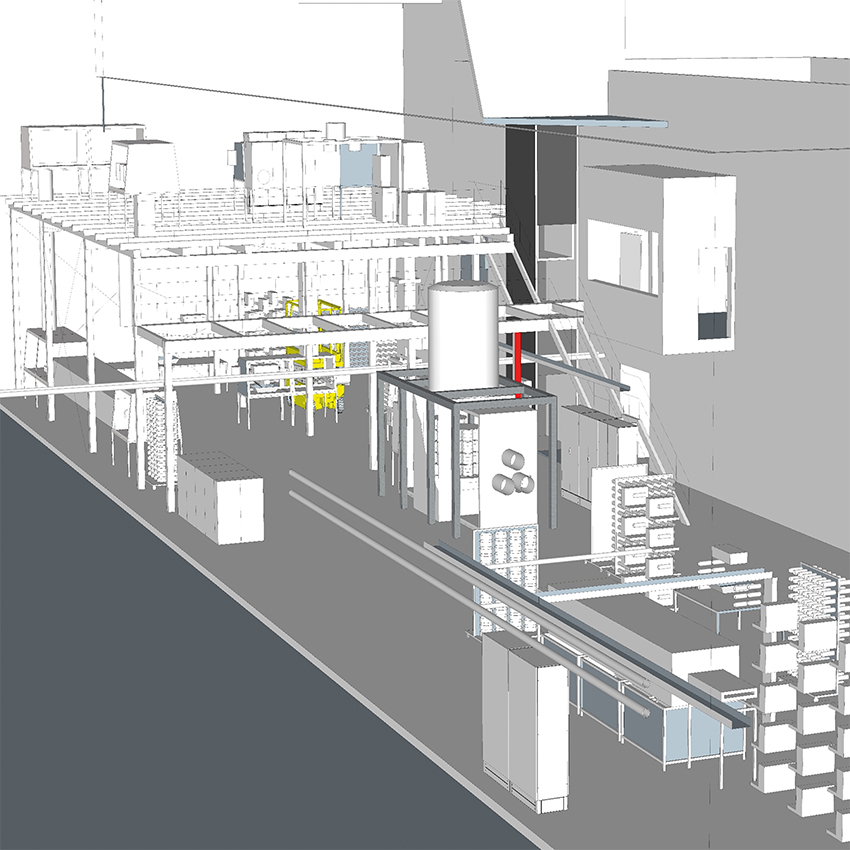 Digitized image of the fiber pilot plant at the HTL in Bayreuth