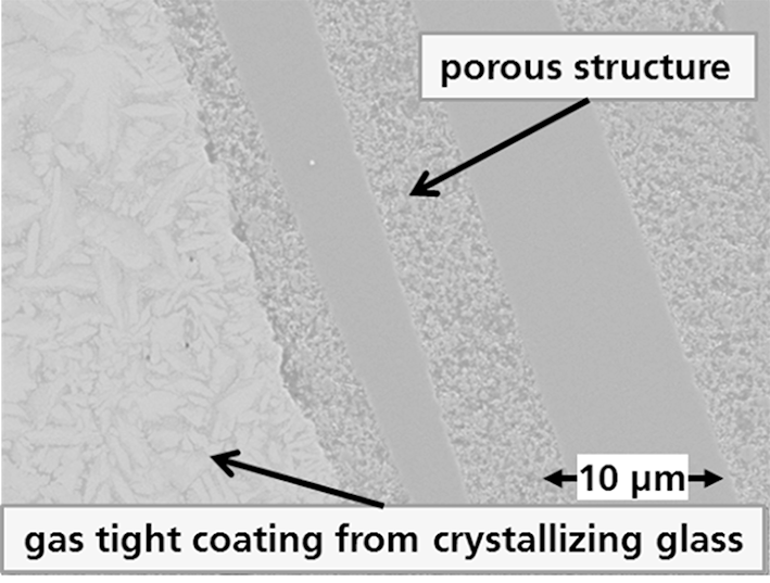 Oxide ceramic matrix composite with gas-tight coating