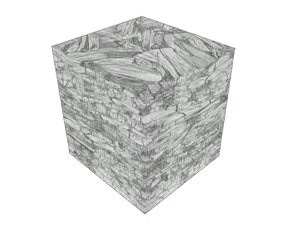 3D representation of phase components in a CMC composite structure