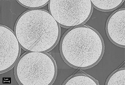 BN coating on SiC fibres of type SA3BN Beschichtung auf SiC-Fasern vom Typ SA3